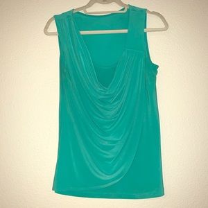 Green drape neck tank
